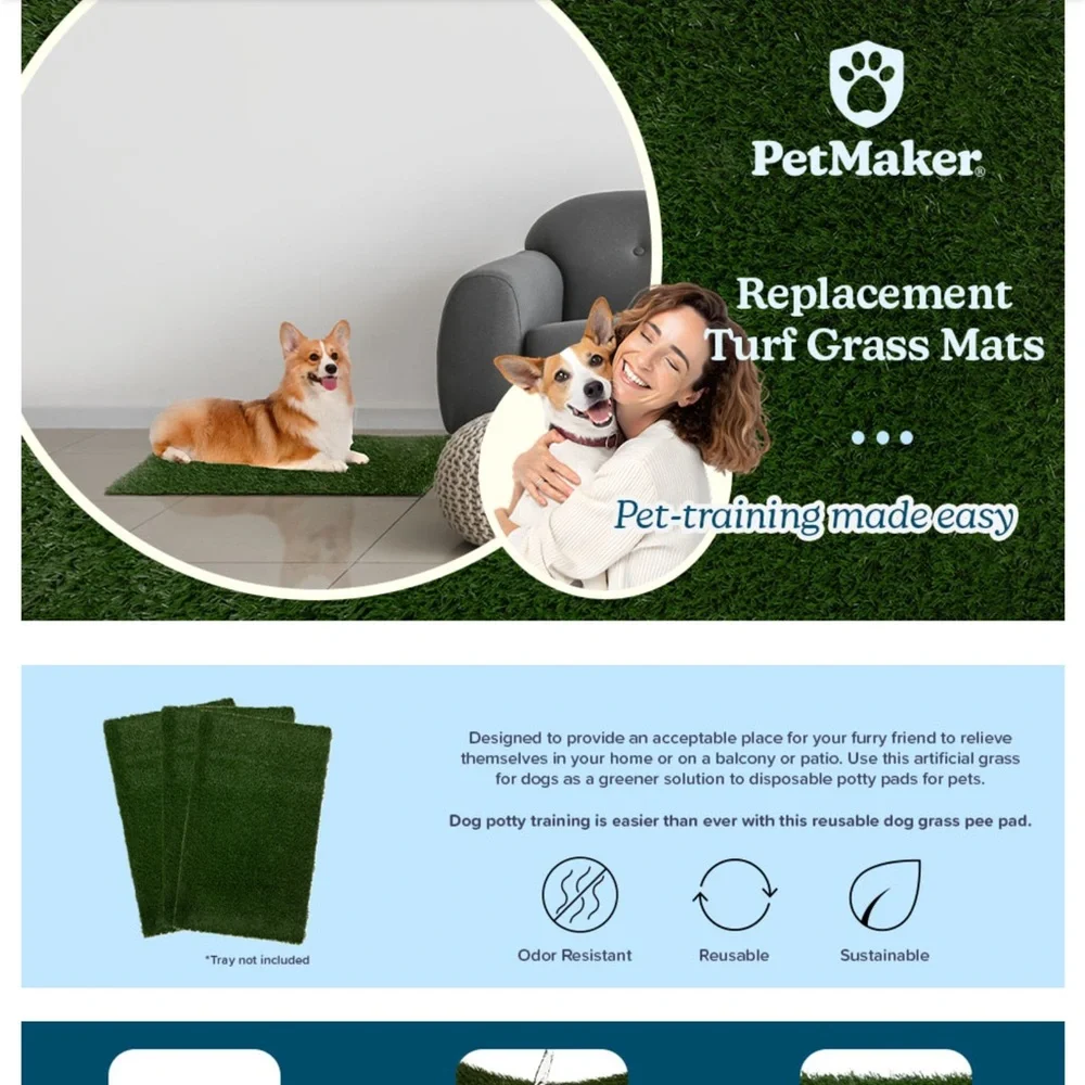 NWT Petmaker Turf Grass Pee Pads for Dogs
